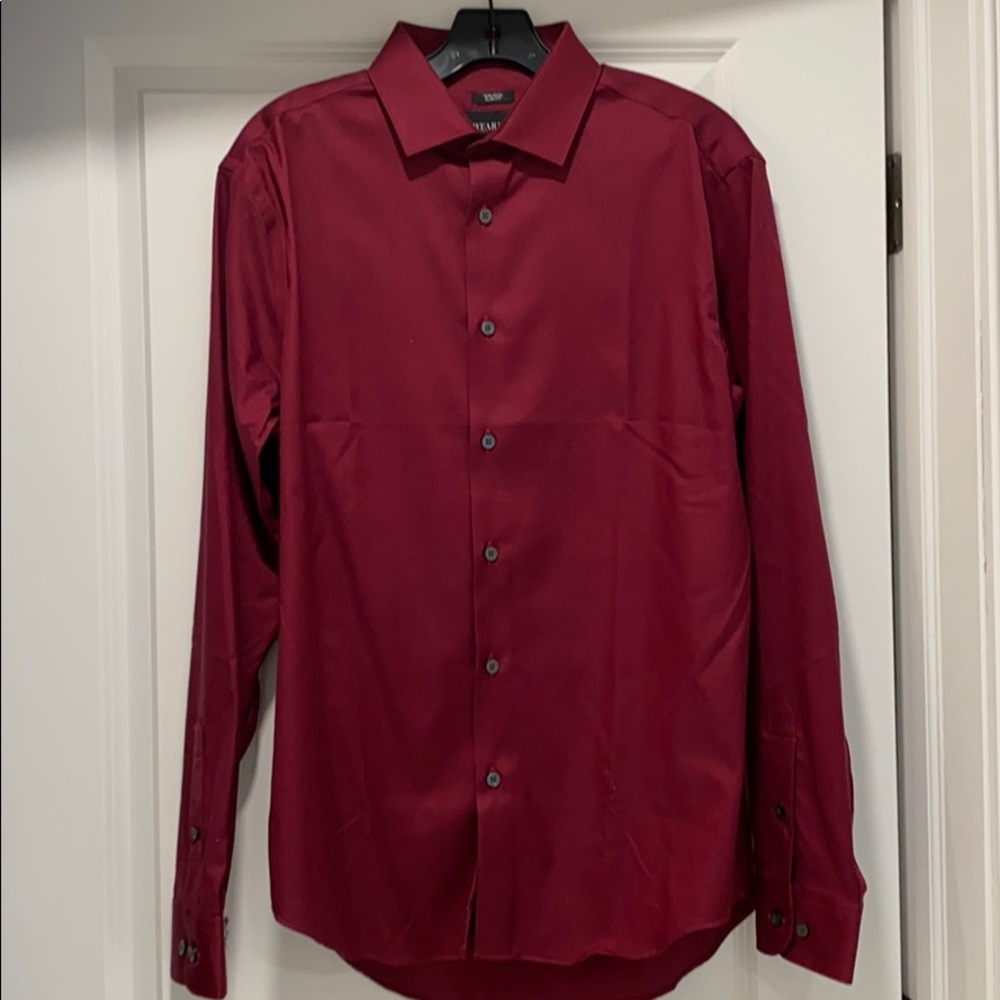 Kenneth Cole. New!! Dress Shirt Burgundy 16 34/35
